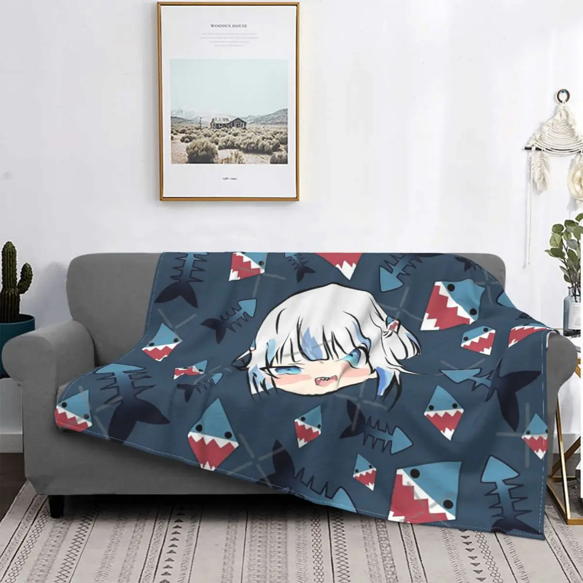 

Gawr Gura Blanket Bedspread Bed Plaid Rug Bed Covers Muslin Blanket Blankets For Beds