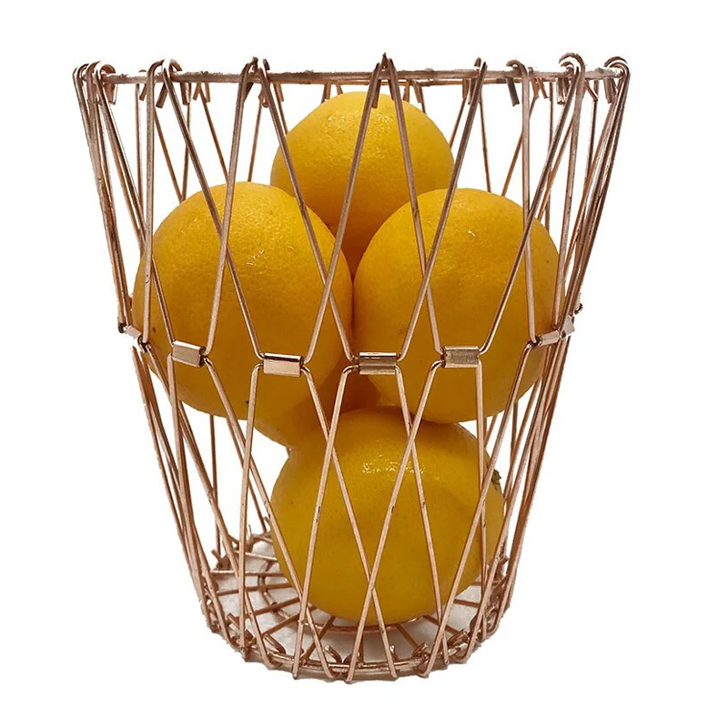 

Collapsible Stainless Steel Wire Basket Folding Storage Mesh Wire Fruit Basket DTT88