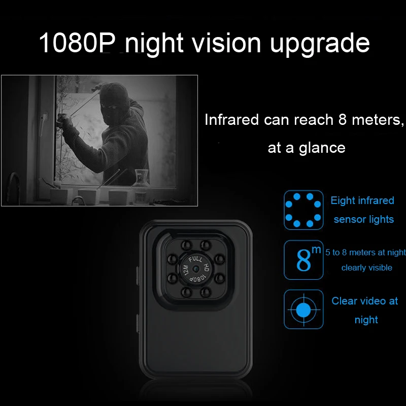 Мини камера с поддержкой Wi Fi HD 1080P микро USB 2 0 порт инфракрасная Ночная S образным