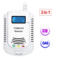 2 in 1 gas detector plug in home natural gasmethanepropaneco alarm leak sensor detector with voice promp and led display