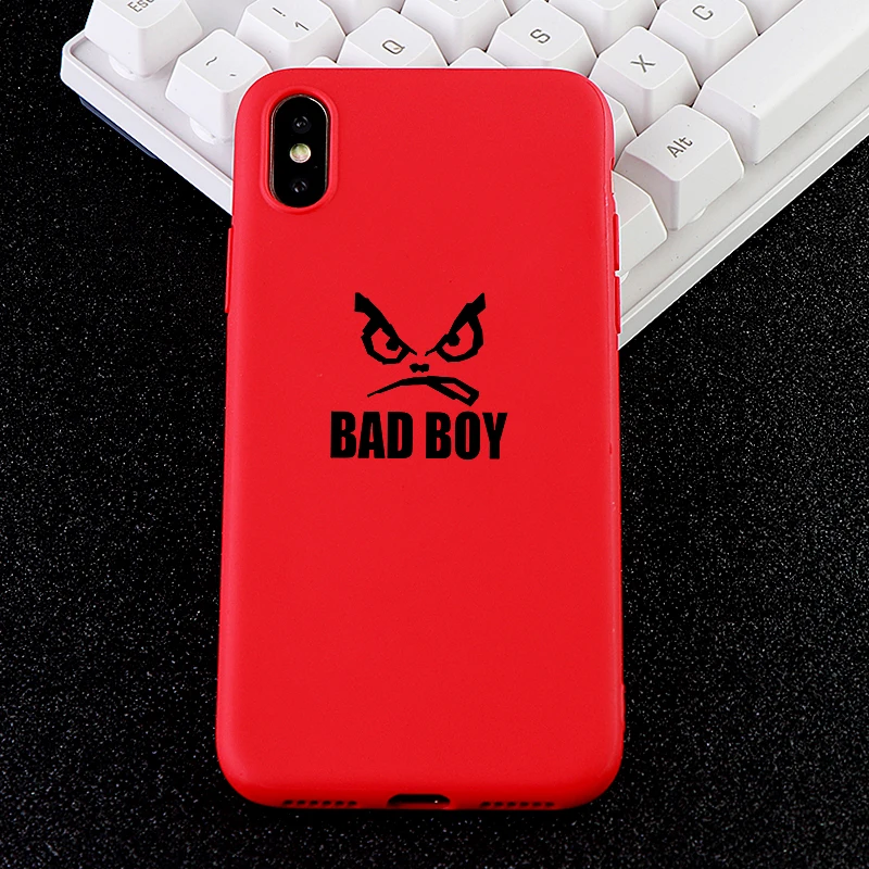 Забавные за чехол на айфон iPhone 6 S 7 8 Plus X XS MAX XR случае BAD BOY Мягкие TPU силиконовые