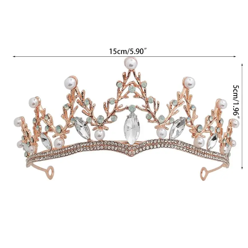 

Baroque Jeweled Queen Crown Rhinestone Wedding Crowns and Tiaras for Women Costume Party Hair Accessories with Gemstones