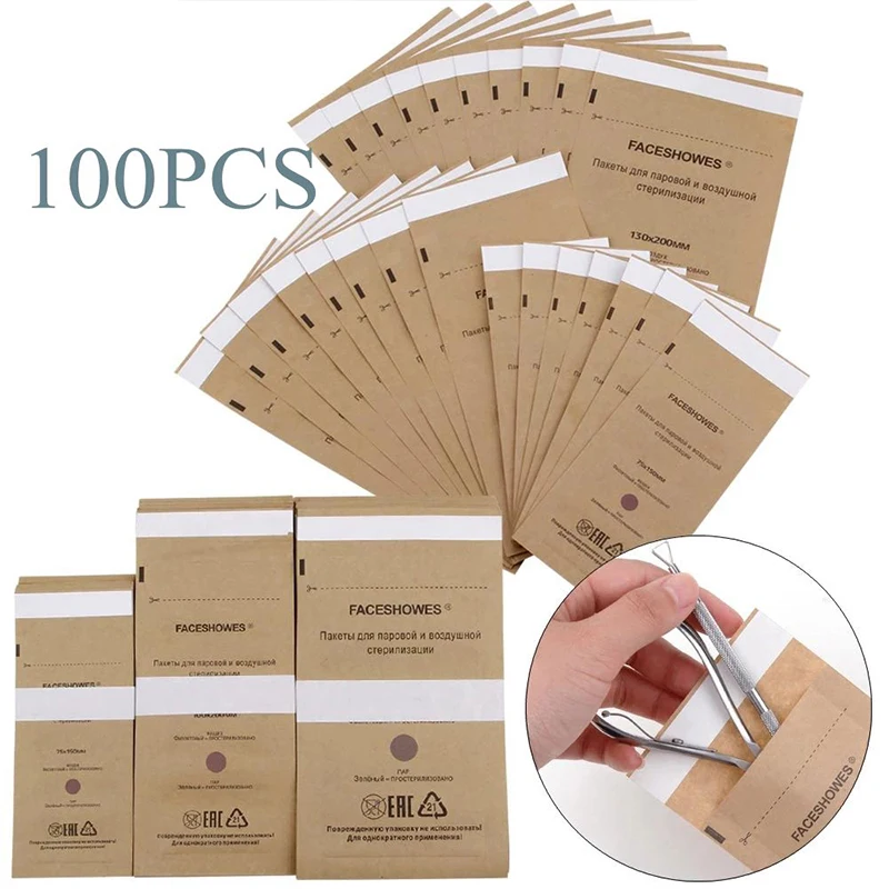 

100 шт. стерилизационный мешок одноразовые сумка для дезинфекции Косметика Инструмент для маникюра, мешочек для дезинфекционной машины аксе...