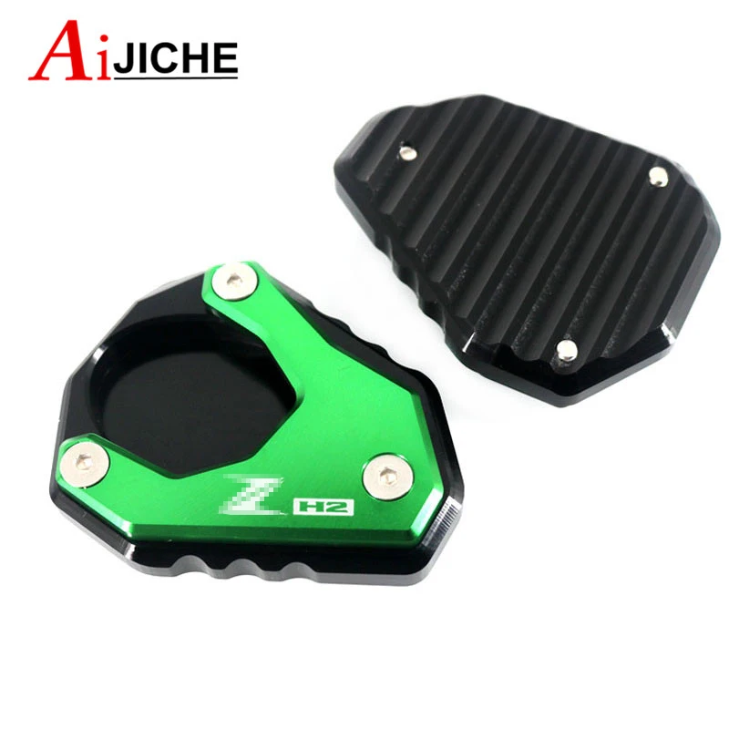 For KAWASAKI ZH2 Z H2 ZH 2 2019 2020 2021 Motorcycle CNC Kickstand Foot Side Stand Extension Pad Support Plate Enlarge