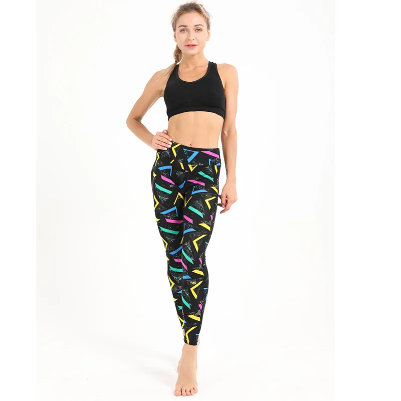 

Модный стиль! Красочные принт «граффити» высокого брюки с высокой талией, подтяжка ягодиц, тонкий, Бег, леггинсы для фитнеса