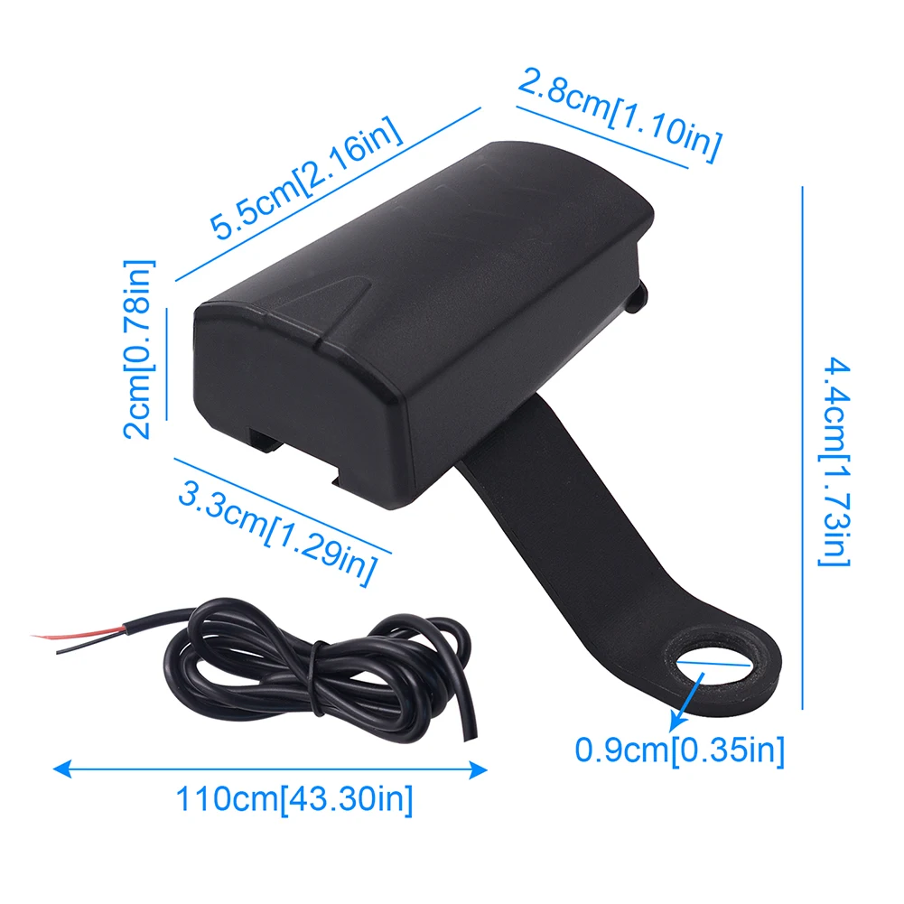 

12V CS-835A1 Motorcycle Handlebar Mount USB Phone Charger with Indicator Light