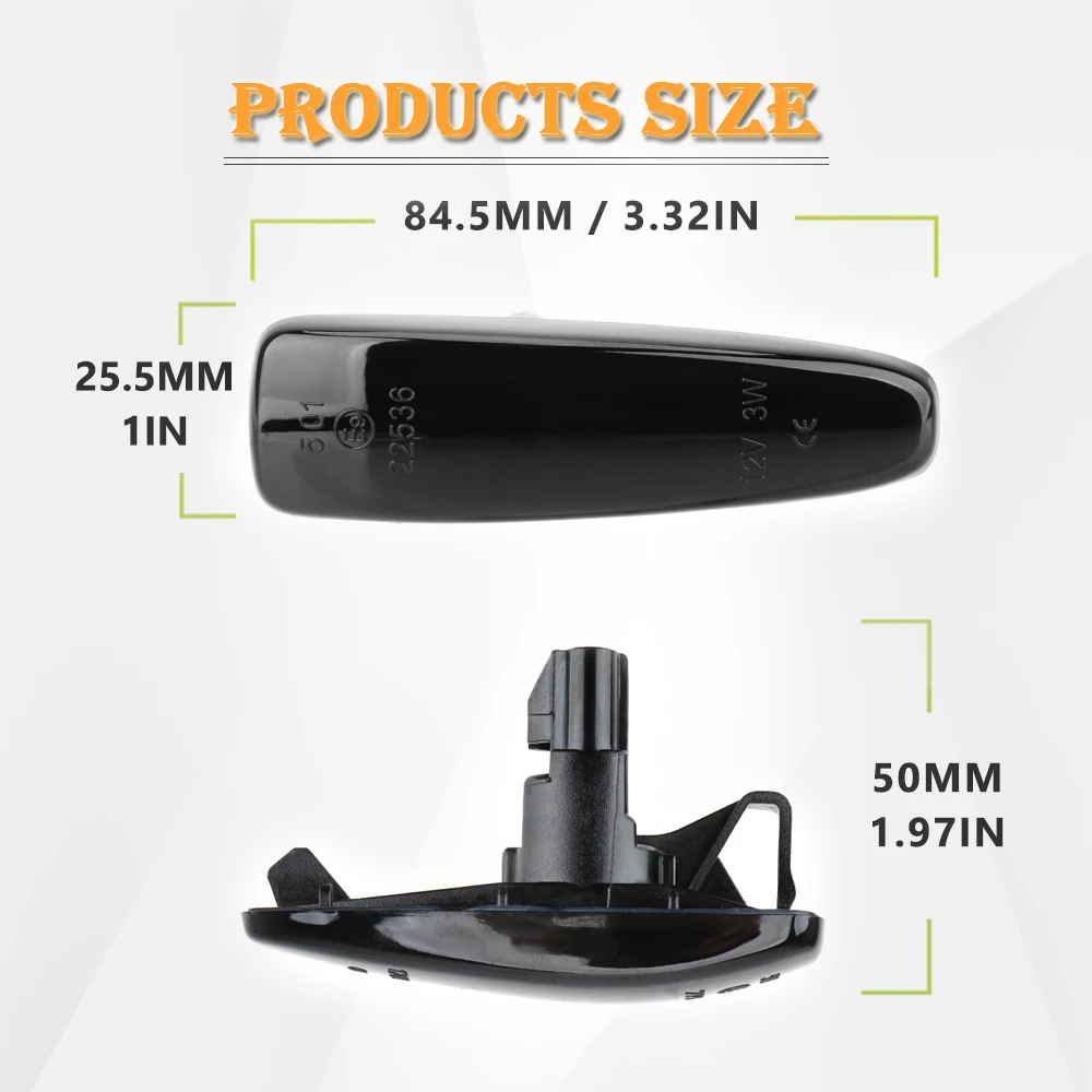 

LED Side Marker Repeater Indicator Lamp for Mitsubishi Lancer Evolution X ASX Pajero Montero Mirage Outlander Sport Turn Signal