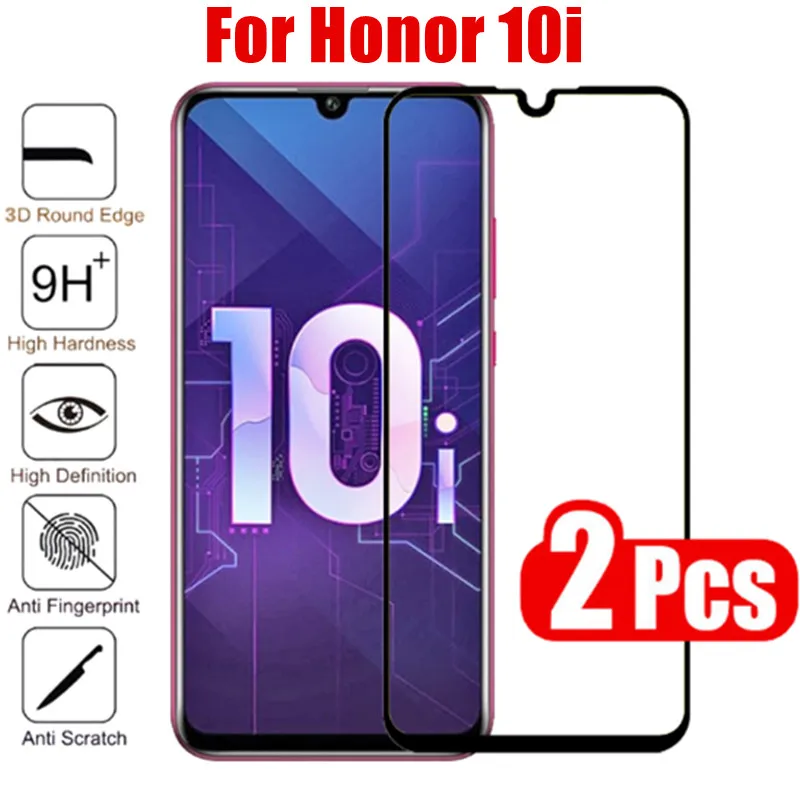 

Закаленное стекло 9D с полным покрытием для Honor 10i honor10i, Защитная пленка для экрана телефона huawei honor 10 i honor10 i, защитное стекло, 2 шт.