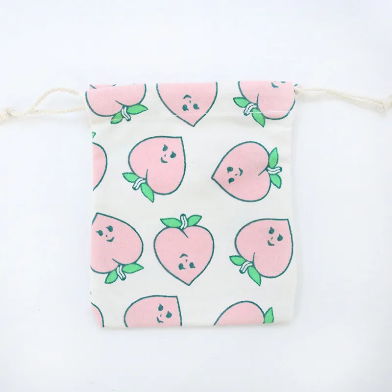 Peach-S Новая модная многофункциональная Хлопковая Сумка на шнурке, милая косметичка для путешествий, сумка на шнурке - Цвет: Peach-S