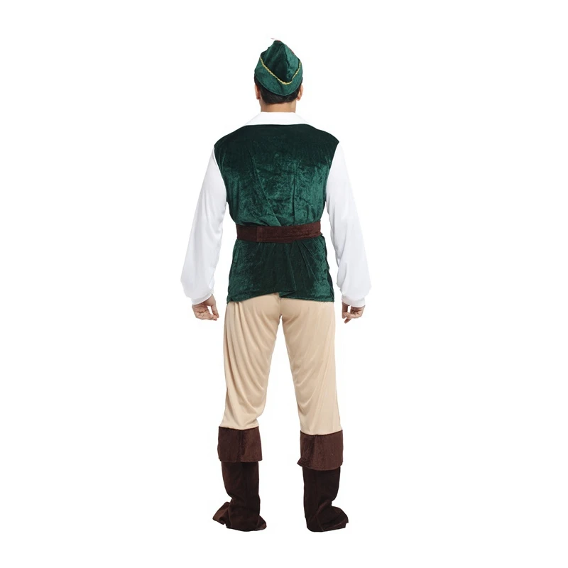 Adult Men Green Peter Pan Costume Halloween Purim Party Carnival Masquerade Cosplay Costumes Outfit | Тематическая одежда и