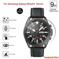 3pcs hd clear tempered glass screen protector scratch resistant full coverage film for samsung galaxy watch 3 41mm 45mm