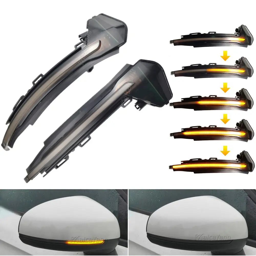 

2x LED Dynamic Turn Signal Light For Audi A1 8X 2011 2012 2013-2016 2017 Side Mirror Blinker Arrow Sequential Flasher Repeater