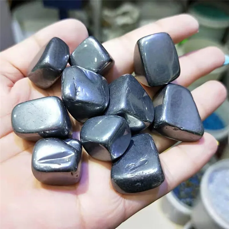 

10pc Wholesale Decoration Tera Hertz Tumbled Stones Polished Silver TeraHertz Gravel 15MM-20MM