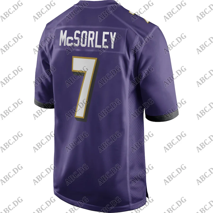 

Customized Stitch American Football Jersey Men Women Kid Youth Baltimore Trace McSorley Purple Game Jersey_
