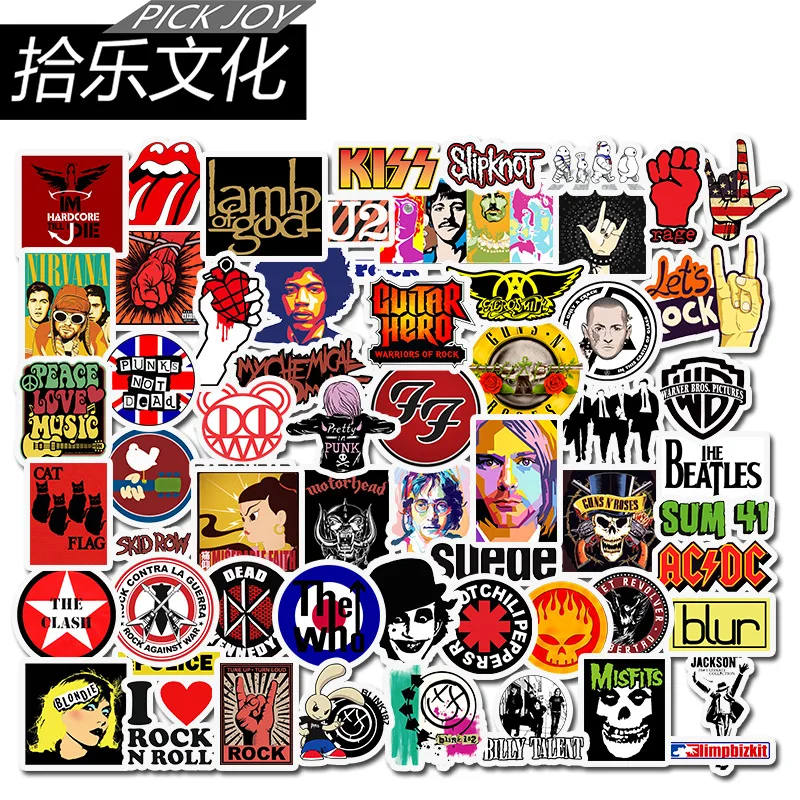 10/30/50/100 Rock Band Sticker Graffiti Waterproof Skateboard Personalized Luggage Computer | Игрушки и хобби