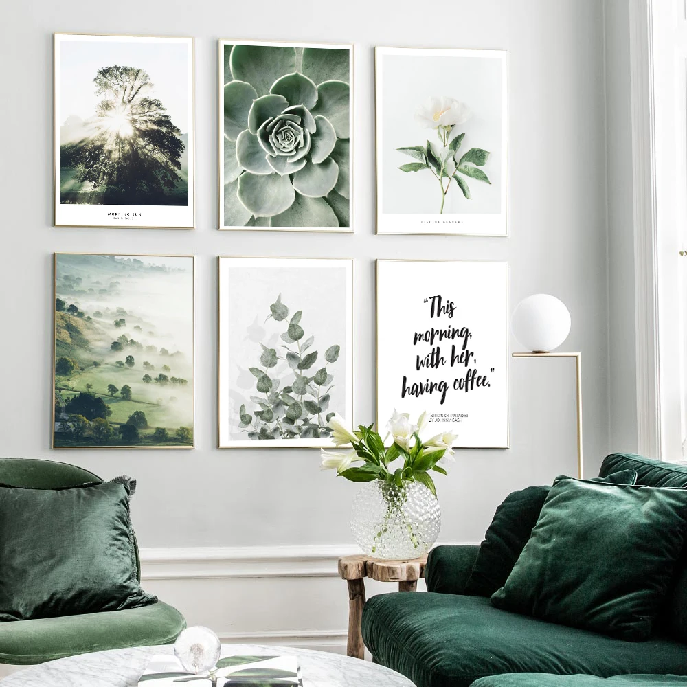 

Plants Leaf Wall Art Canvas Painting Flowers Nordic Poster Quotes Sunshine Posters Prints Wall Pictures For Living Room Unframed