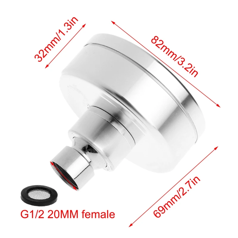 

Aluminum Space Pressurized Shower Head 3.2inch Nozzle Bathroom Hotel Sprinkler