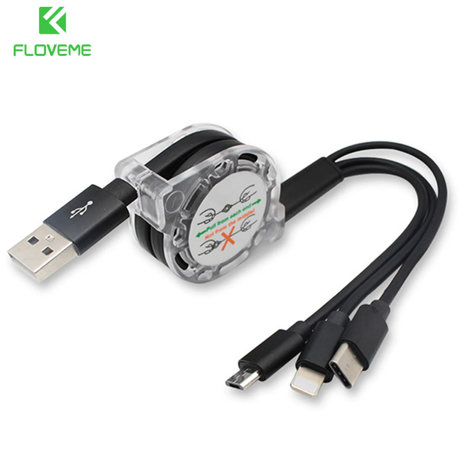 3 в 1 USB кабель для iPhone Samsung Xiaomi мульти быстрое зарядное устройство Type C c Micro