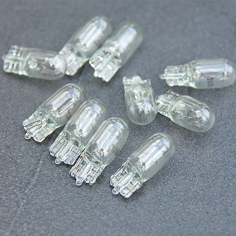 

100 шт. T10 W5W 501 194 синий прозрачный Стекло Автомобильная сигнальная лампа 12V5W Авто миниатюрная лампочка W2.1x9.5d Клин тонкие нити