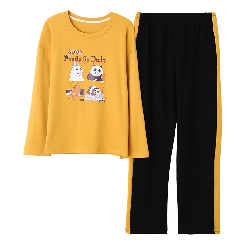 Комплект пижам из хлопка для пары пижама с длинными рукавами домашний костюм