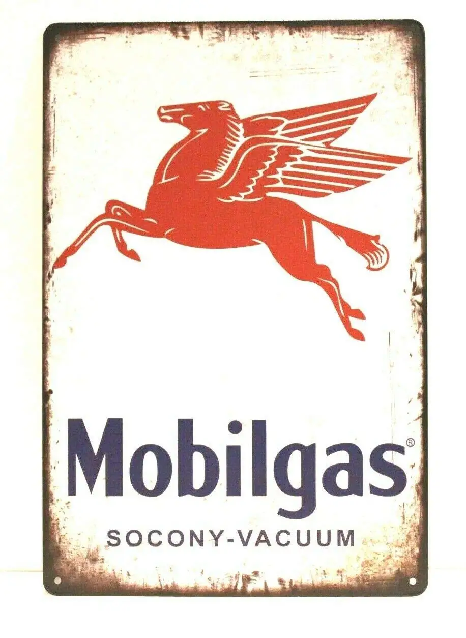 

Metal Wall Panel Mobilgas Mobil Gas Station Tin Sign Vintage Style Advertising Man Cave Garage 8x12 Inch