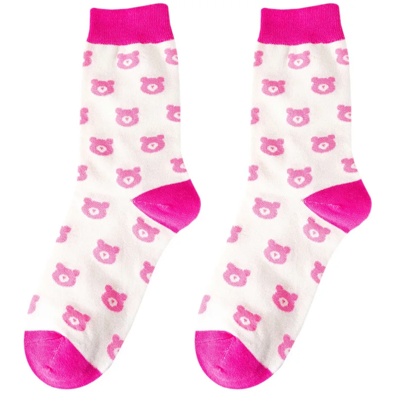 

AOMU 3Pairs/Lot Spring Summer Colorful Pattern Female Cartoon Socks Korea Lovely Street Hip Hop Fashion Stockings for Women Acce