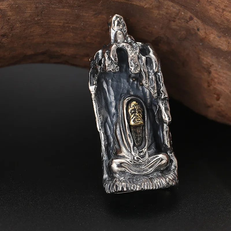 

S925 Sterling Silver Jewelry Popular Versatile Thai Silver Personality Creative Exaggeration Demon Holy Seal Pendant Male