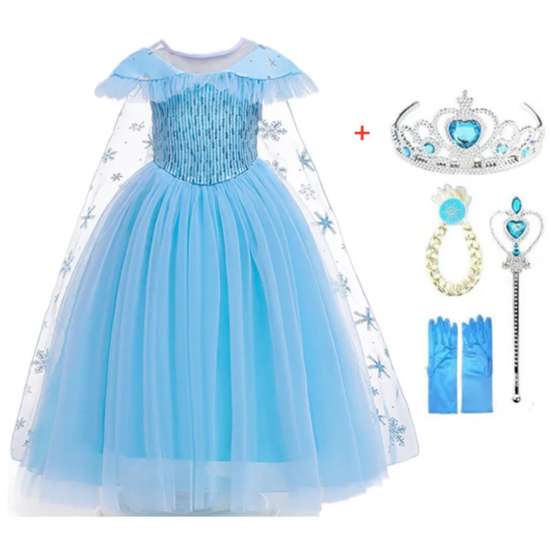 Платье Золушки на Хэллоуин платье с блестками Детские платья для девочек Эльзы