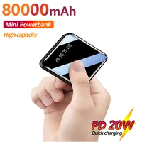 Mini Power Bank 80000mAh Portable External Battery with USB Digital Display Fast Charging Charger for Xiaomi IPhone Samsung