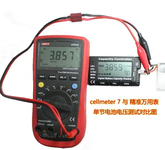 RC CellMeter-7 цифровой проверки емкости батареи LiPo LiFe Li-Ion Nicd NiMH тестер напряжения батареи проверка сотового телефона 7