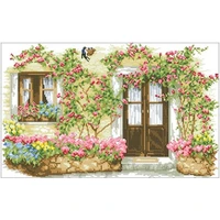 flower wall in front of the door patterns counted cross stitch 11ct 14ct diy chinese cross stitch kit embroidery needlework sets