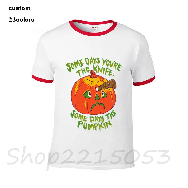 Мужские Винтажные Футболки с ножом тыквы Джеком о фонариком spoopy tfw fml на Хэллоуин