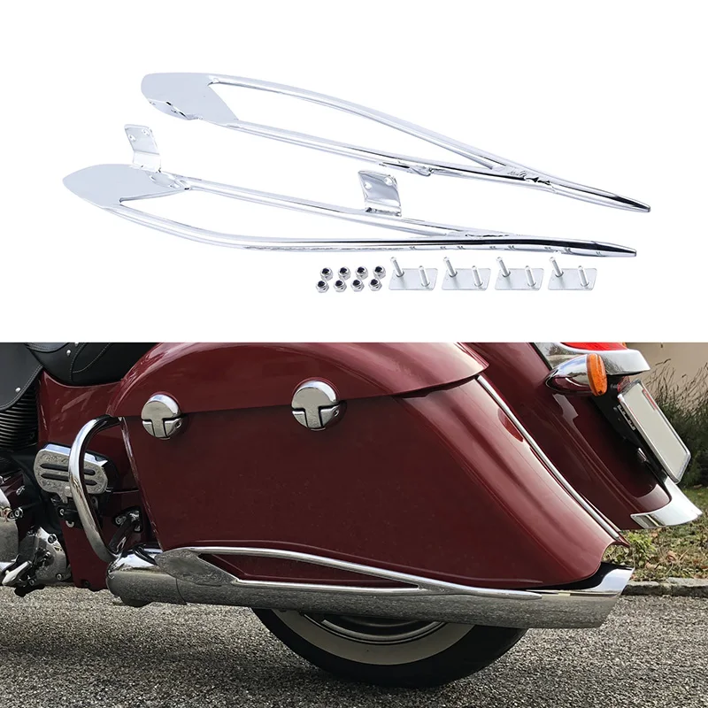 

Motorcycle Pinnacle Chrome Saddlebag Protector Rails For Indian Chieftain 14-18 Dark Horse 16-18 Roadmaster 15-20 Chieftain14-18
