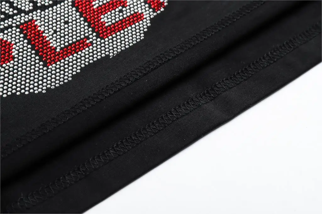 

Philipp Plein-brand original design men's T-shirt red PP skull hot water drill short-sleeved T-shirt summer streetwear top