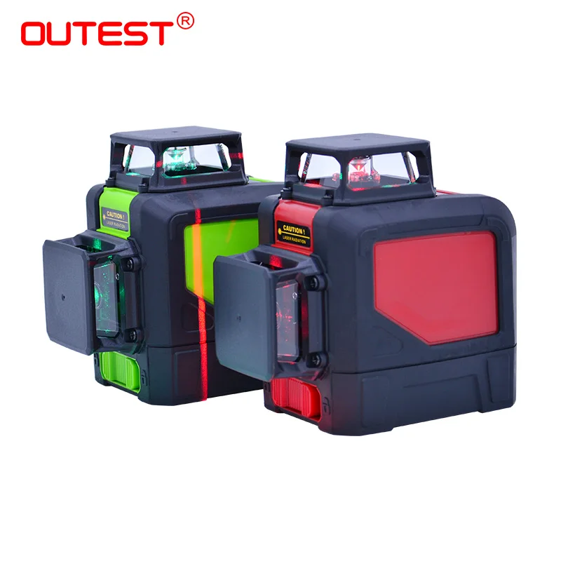 OUTEST 8 линейный лазерный уровень самонивелирующийся с красным/зеленым лучом охват