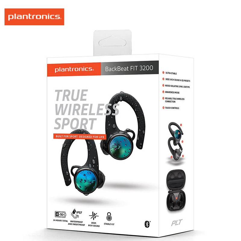 PLANTRONICS BACKBEAT FIT 3200 True Беспроводные спортивные наушники IP57 водонепроницаемая