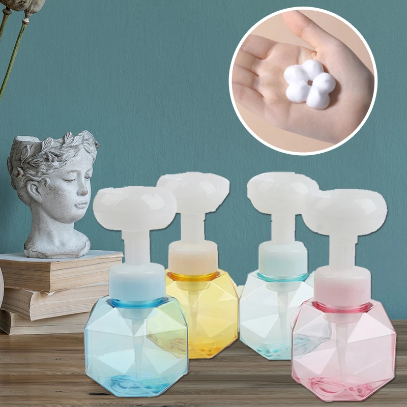 

300ML Soap Bottle Soap Dispenser Foaming Lotions Refillable Bottle Flower Shape Foam Head Soap Shampoo Cosmetic Empty Bottle