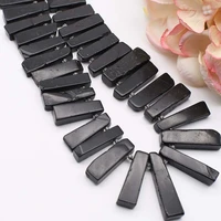 natural black tourmaline irregular rectangular shape stone beads for diy necklace bracelet jewelry making 15 free delivery