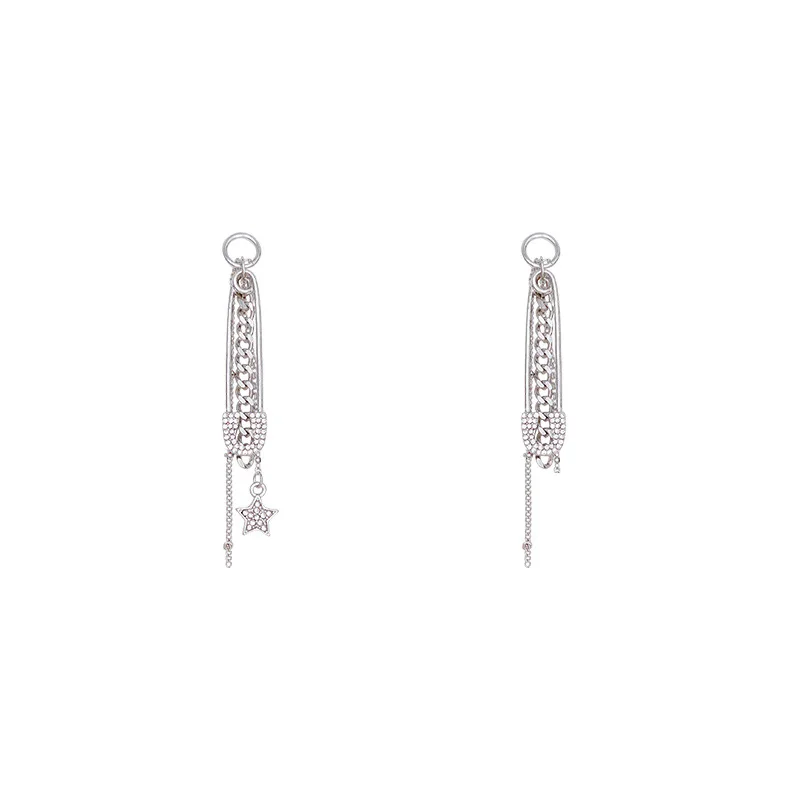 

2021 New Arrival Fashion Long Metal Tassel Contracted Senior Women Dangle Earrings Elegant Temperament Geometric Joker
