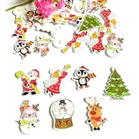50pcslot 2 holes mixed christmas decor wooden christmas buttons for handmade for craft supplies sewing scrapbooking accessories