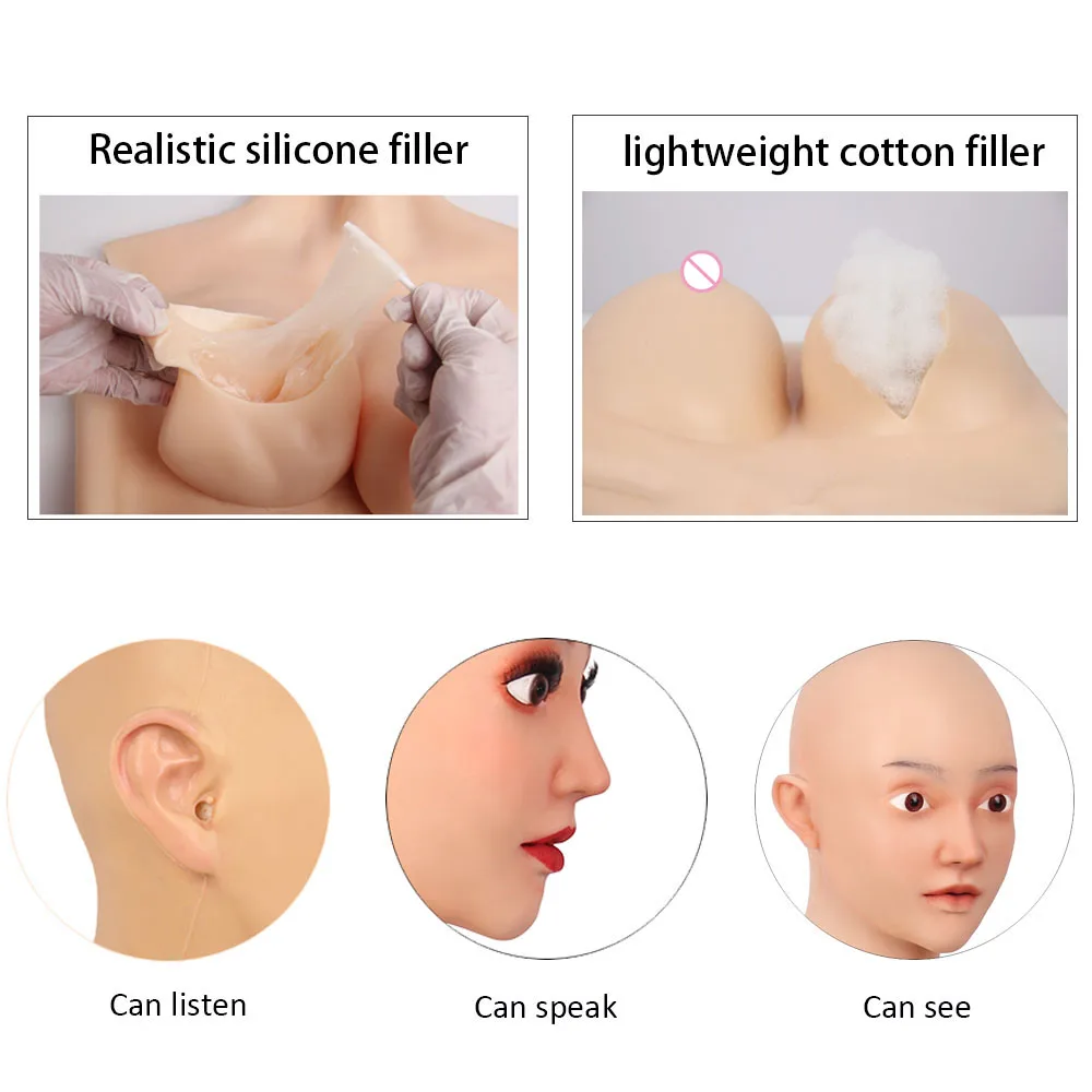 Реалистичная силиконовая маска Elsa для головы с формами груди Женская