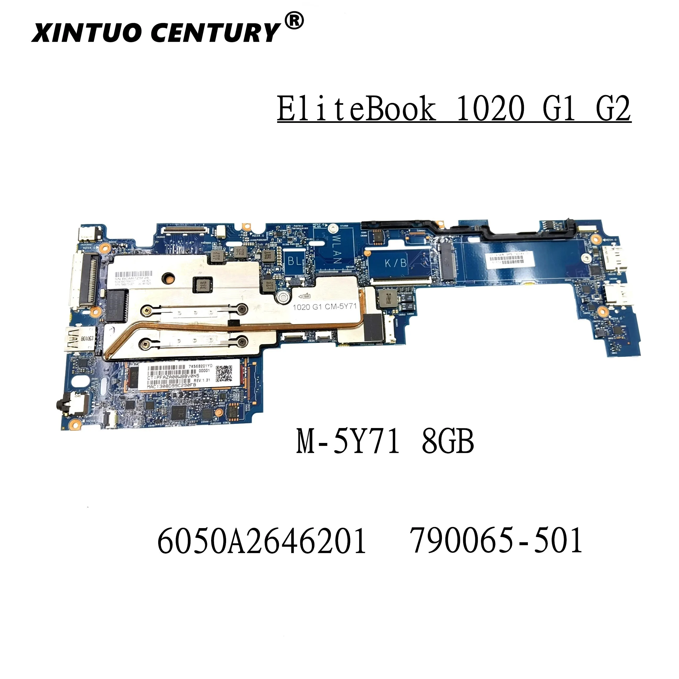 Kaufen FÜR HP EliteBook 1020 G1 G2 Laptop Motherboard 6050A2646201-MB-A03 790065-001 790065-601 790065-501 M-5Y71 CPU 8GB