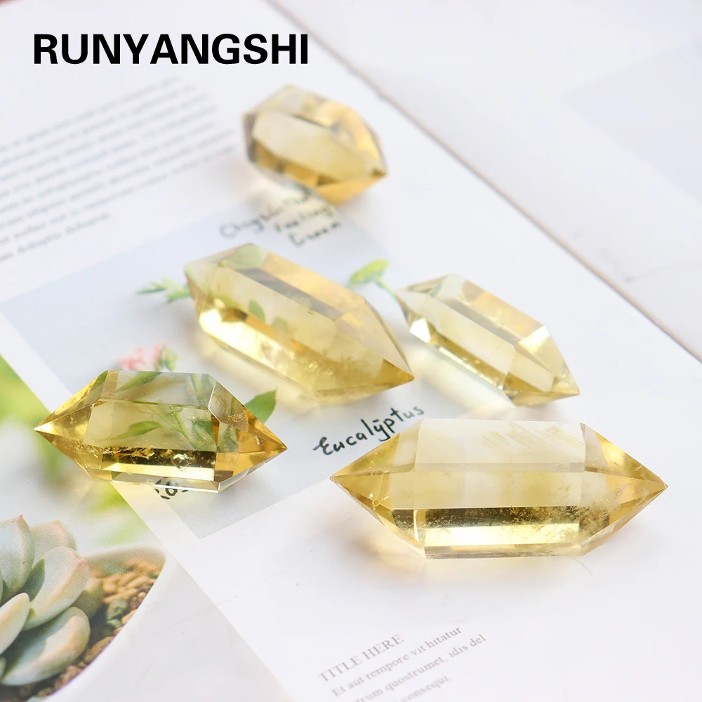 Цитрин натуральный кристаллический камень шлифовальный кристалл колонна из