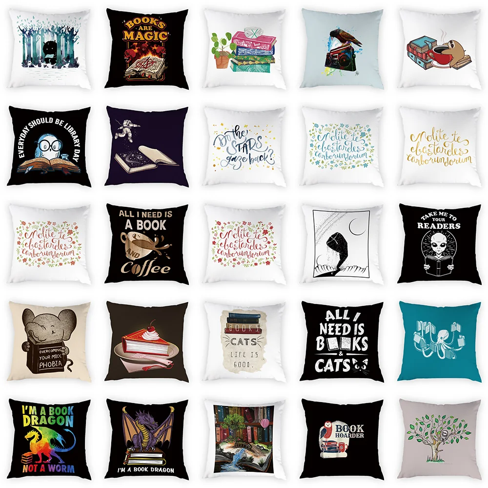 Мультяшный чехол в стиле бохо с надписью для подушки декоративный красочное