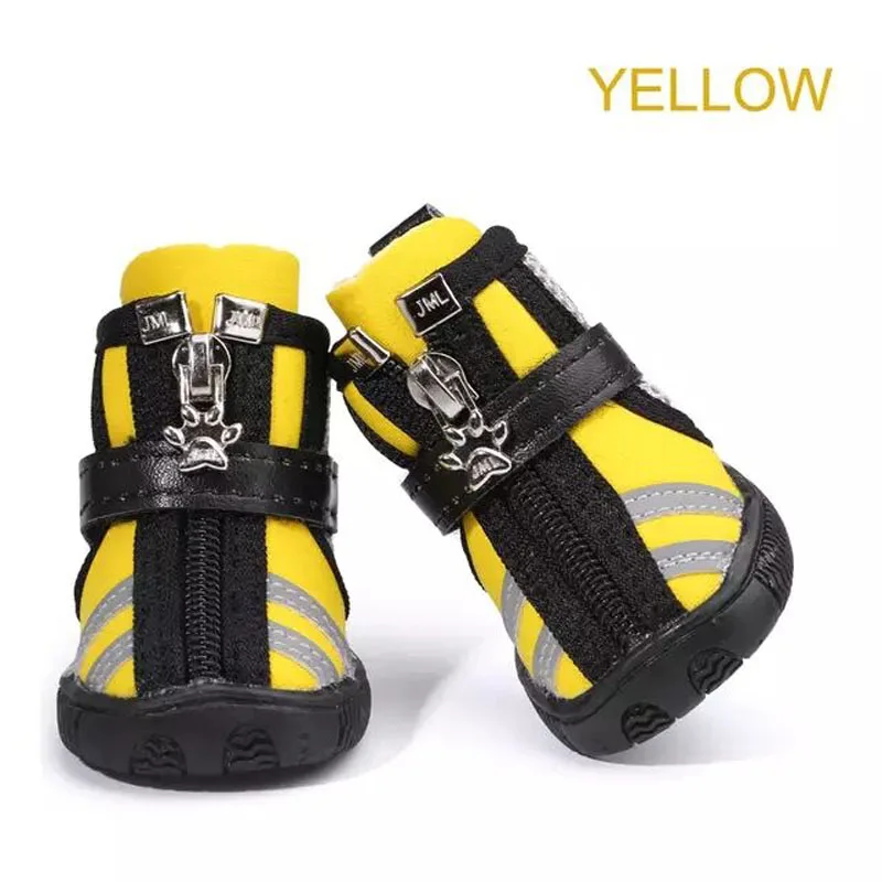 4 pcs/lot Small Dog Shoes Breathable Mesh Fabric Running Boots with Zippers Booties All Season Use |