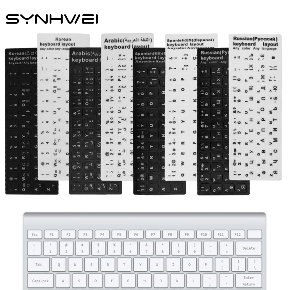 

Keyboard Stickers Russian French English Arabic Spanish Portuguese Hebrew Letter Alphabet Layout Sticker For Laptop Desktop PC