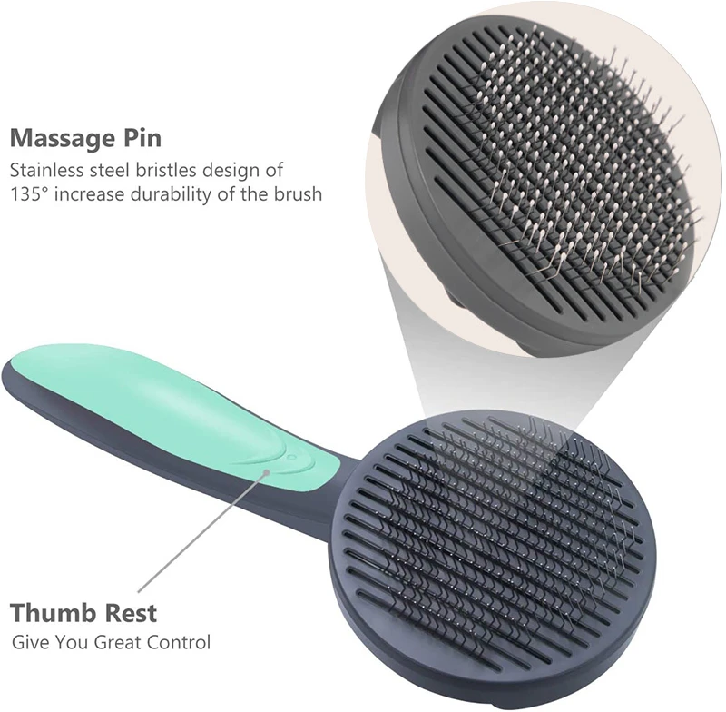 Профессиональная самоочищающаяся щетка MESNUG для кошек эргономичная ручка