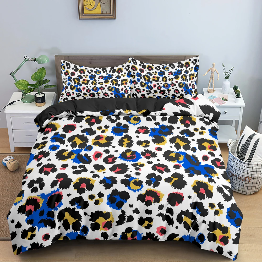 Комплект постельного белья из 2/3 предметов яркое одеяло с акварельными и