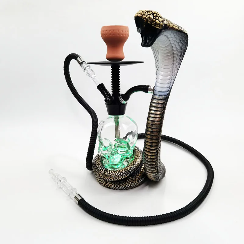 

aapuff Arab Serpentine Resin Hookah Set Chicha Light Color Lamp Snake Tail Pipe Shisha Silicone Base Glass Bar KTVGift