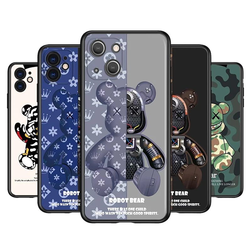 

3D Cute Bear Silicone Cover For Apple IPhone 13 12 Mini 11 Pro XS MAX XR X 8 7 6S 6 Plus 5S SE Phone Case